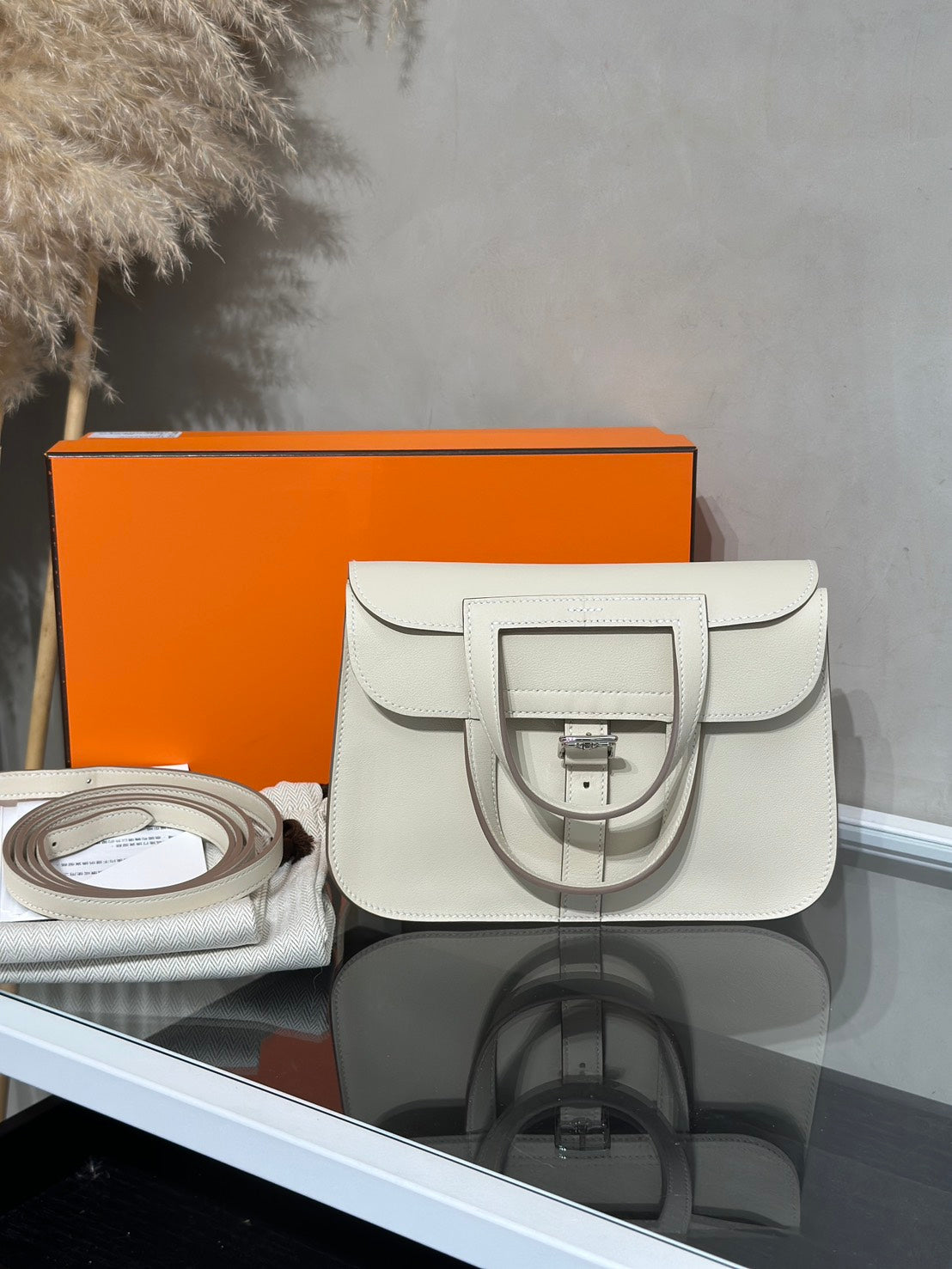 HERMES Halzan Mini - Craie 10 奶昔白銀 G