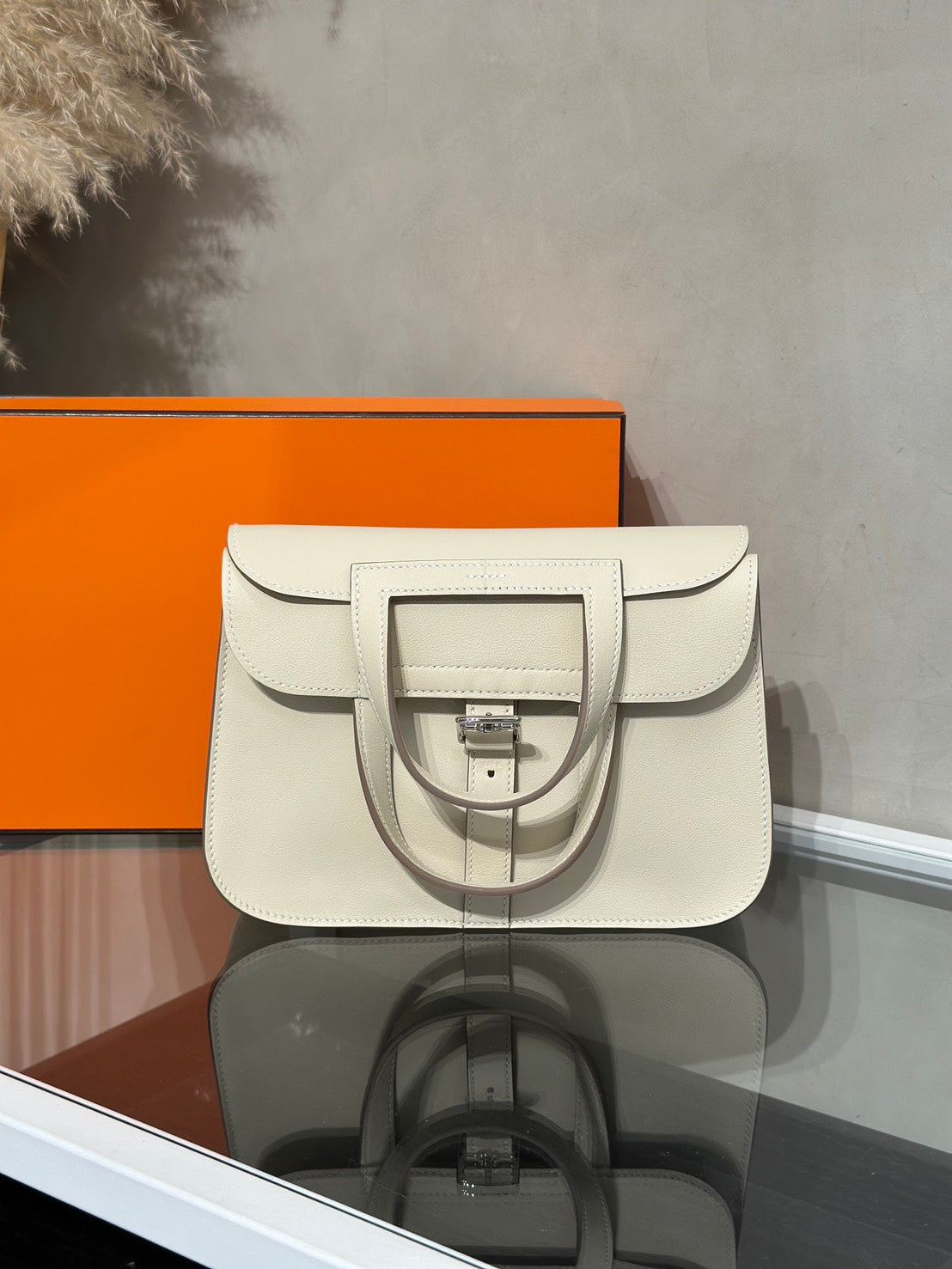 HERMES Halzan Mini - Craie 10 奶昔白銀 G