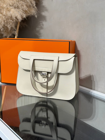 HERMES Halzan Mini - Craie 10 奶昔白銀 G