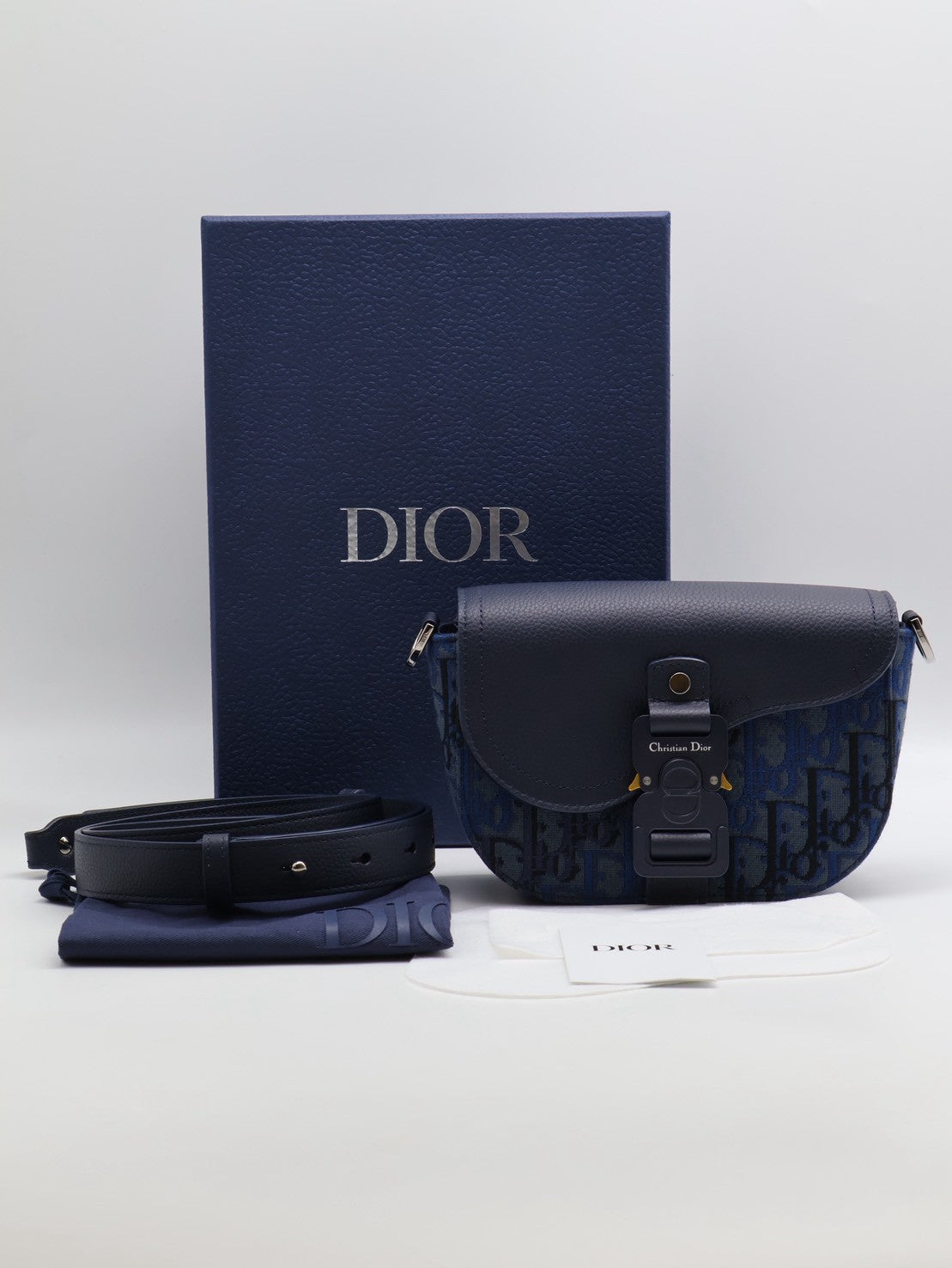 DIOR Saddle郵差馬鞍包 - Mini深藍