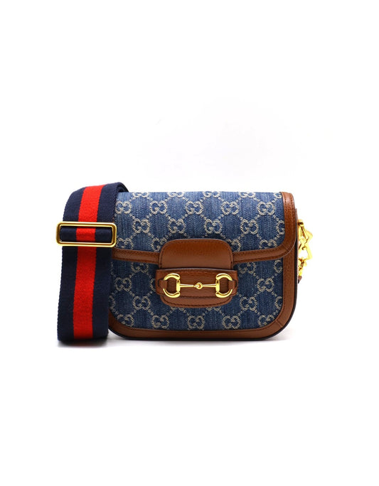GUCCI Horsebit 1955馬銜釦馬鞍包 - mini牛仔