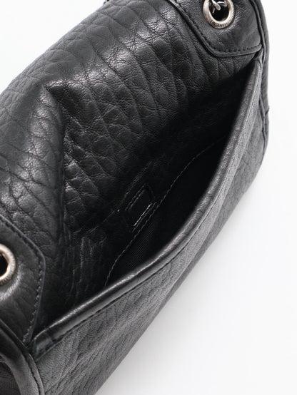 YSL Niki 粒面小羊皮手袋 - mini黑銀