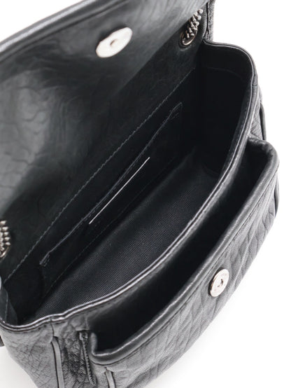 YSL Niki 粒面小羊皮手袋 - mini黑銀