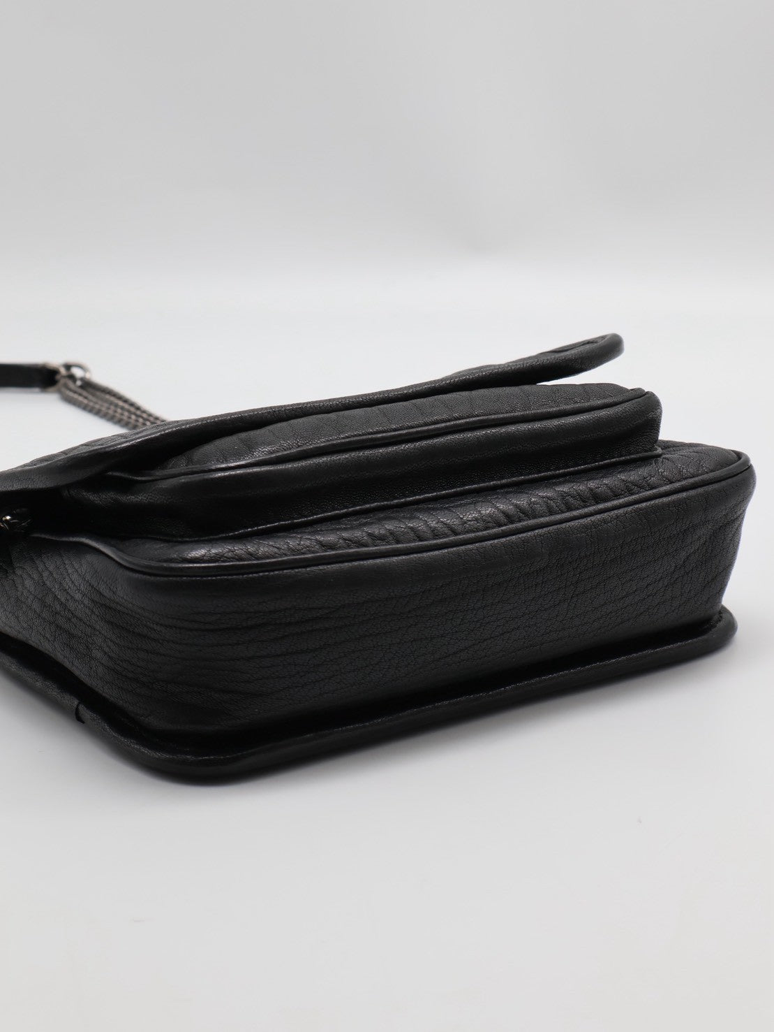 YSL Niki 粒面小羊皮手袋 - mini黑銀