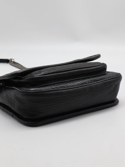 YSL Niki 粒面小羊皮手袋 - mini黑銀