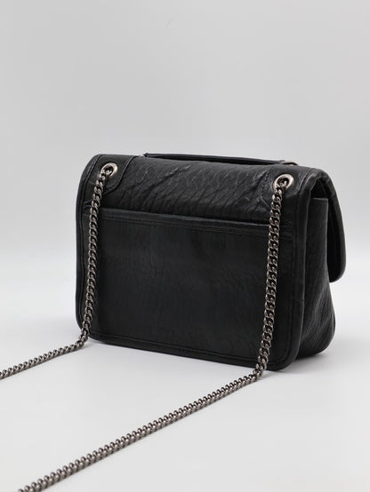 YSL Niki 粒面小羊皮手袋 - mini黑銀