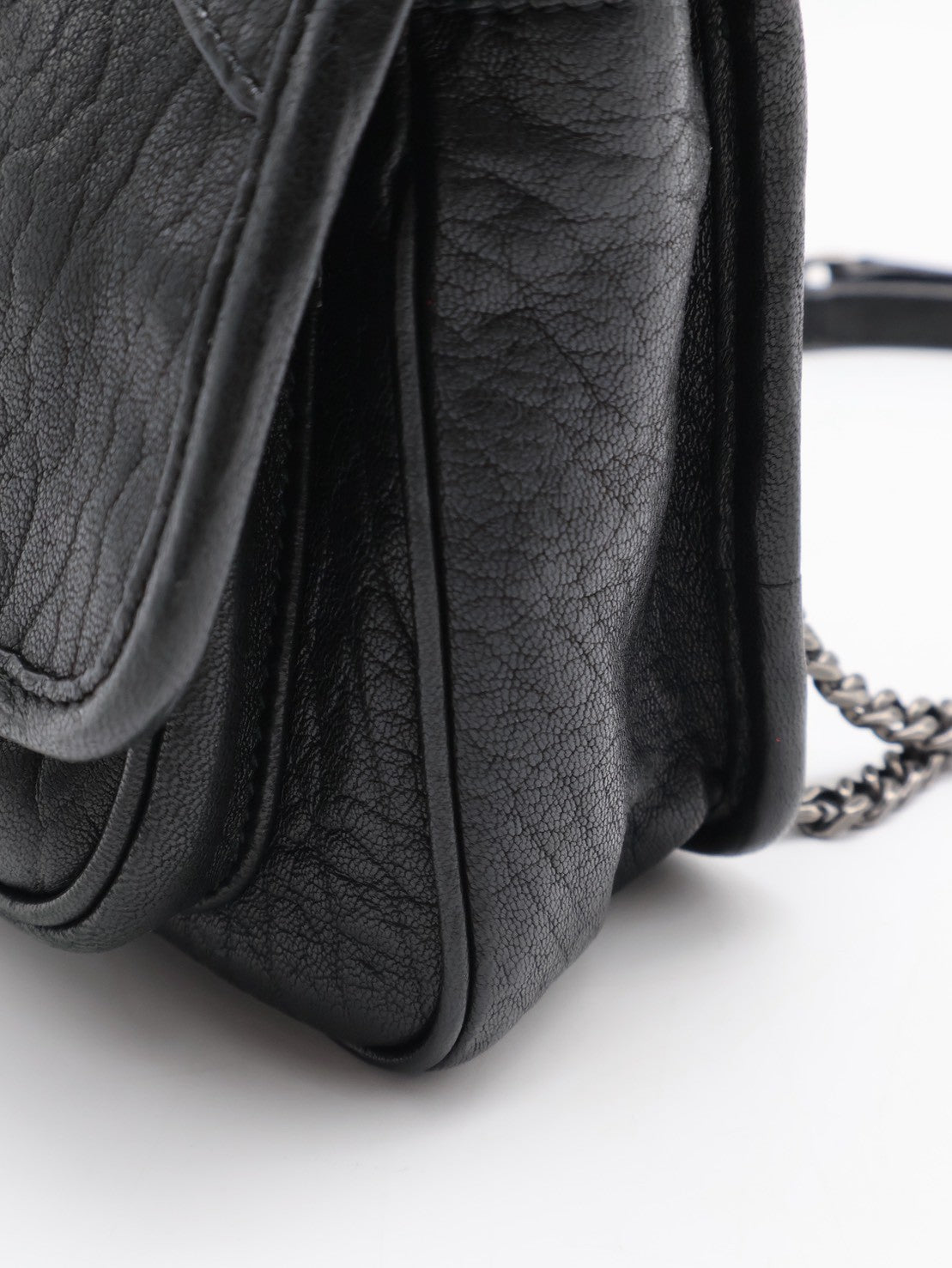 YSL Niki 粒面小羊皮手袋 - mini黑銀