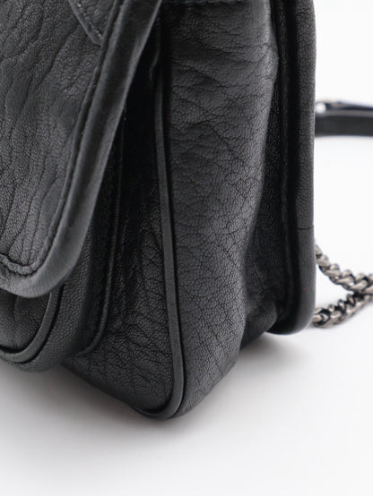 YSL Niki 粒面小羊皮手袋 - mini黑銀