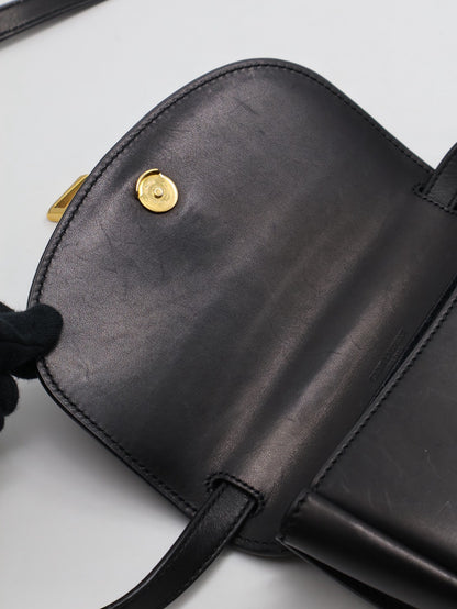 YSL Kaia馬鞍包 - Mini黑金