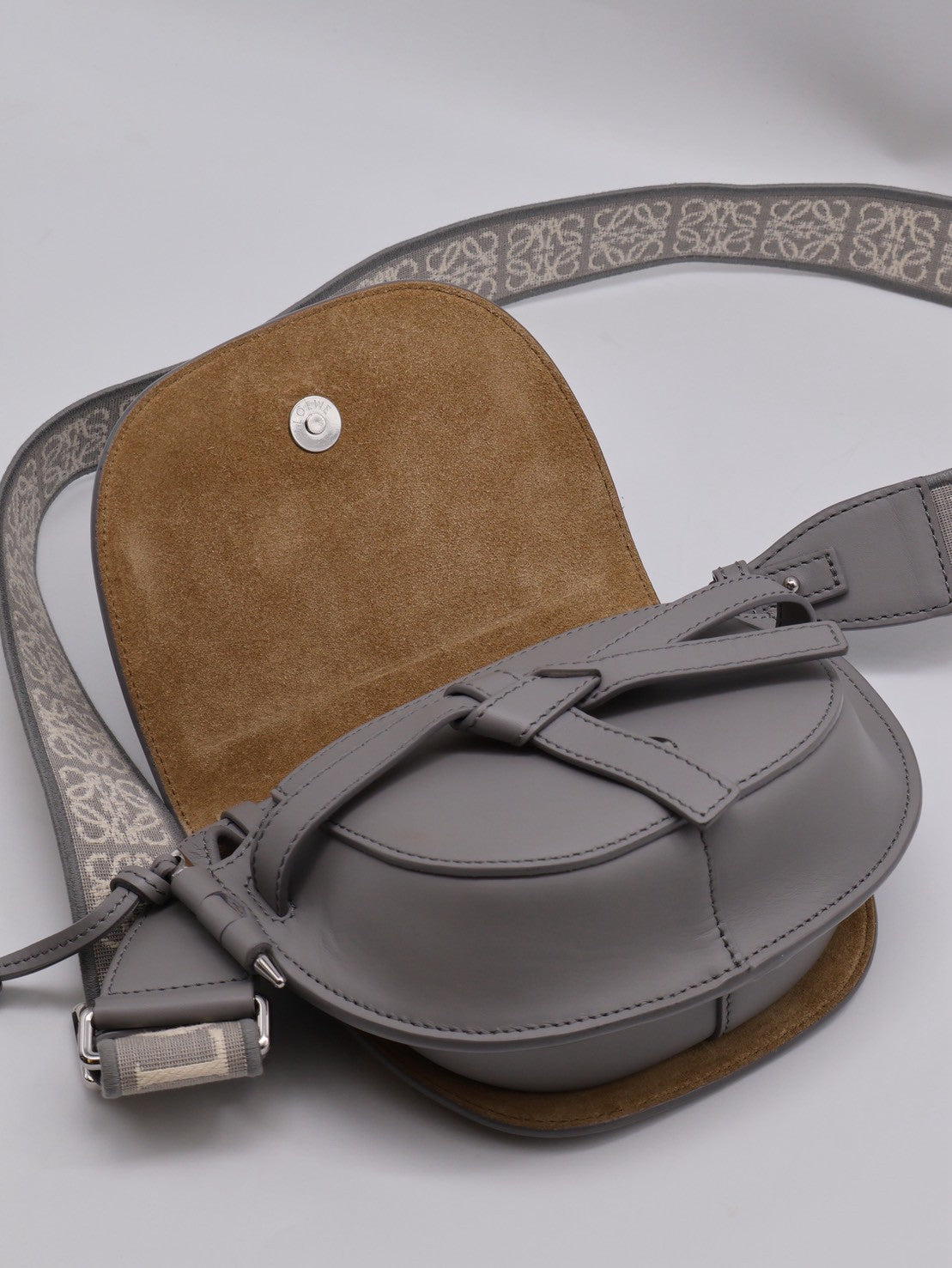 LOEWE Gate Dual馬鞍包 - Mini灰