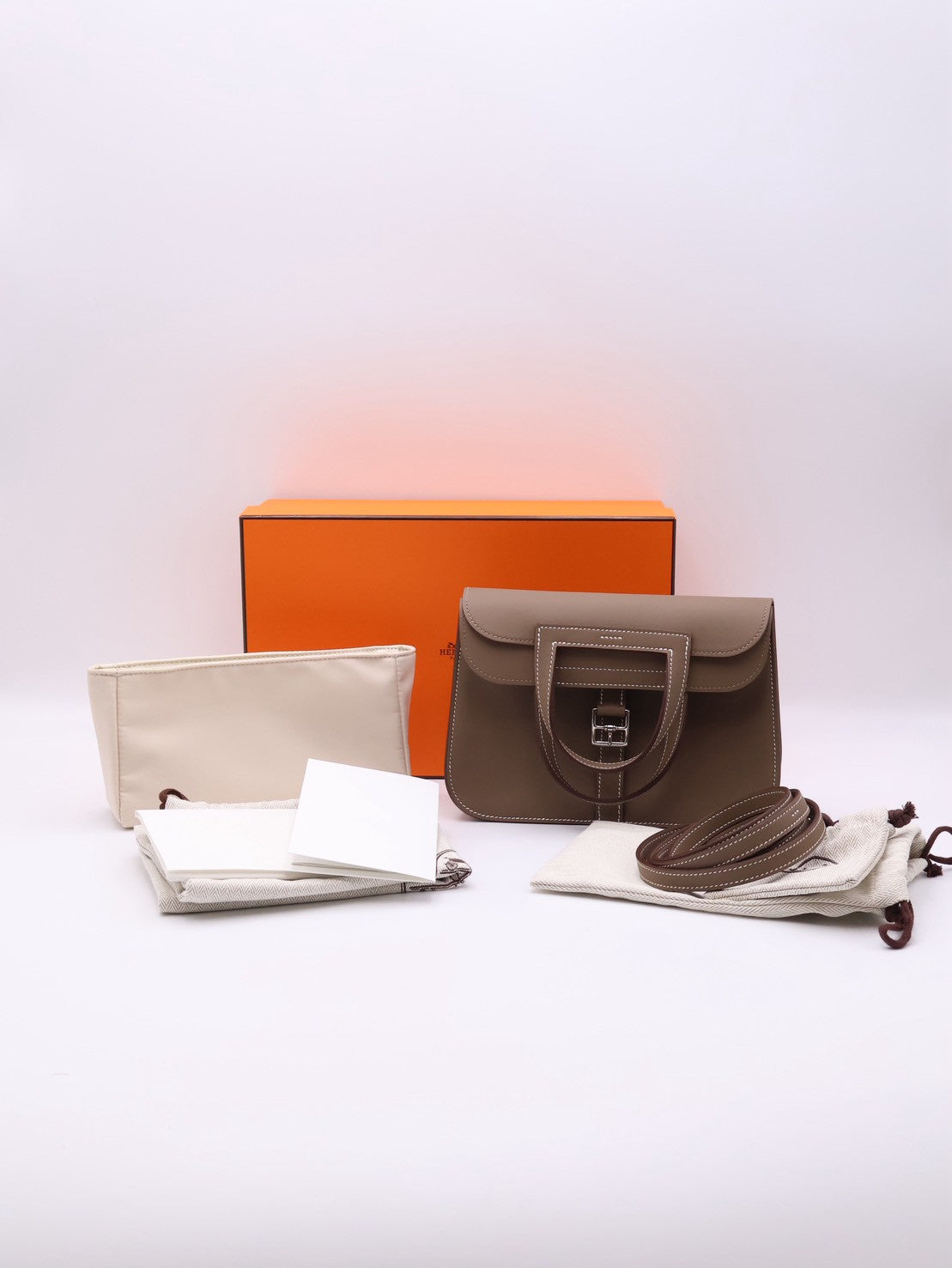 HERMES Halzan Mini - Etoupe 18 大象灰銀 K