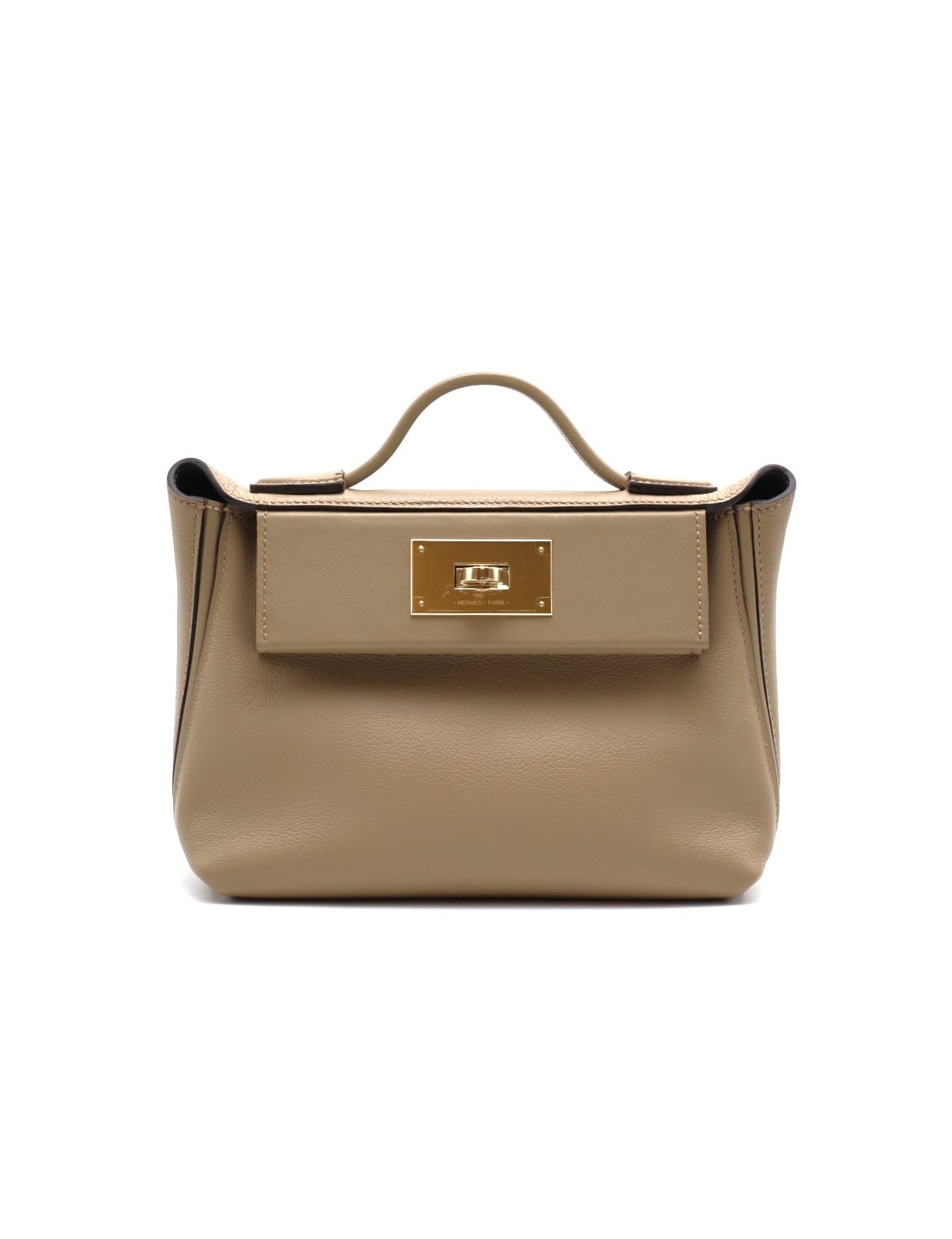 HERMES Mini 24/24 - Beige Marfa/Gris Misty 馬爾法米拚霧霾灰香檳金 W