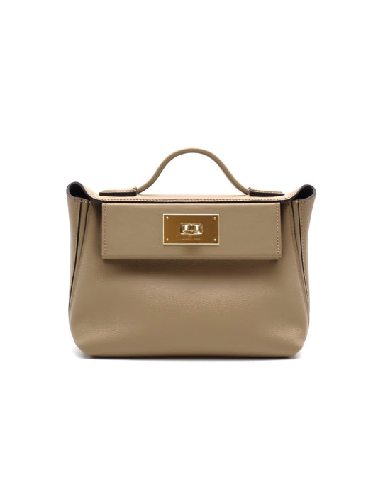 HERMES Mini 24/24 - Beige Marfa/Gris Misty 馬爾法米拚霧霾灰香檳金 W