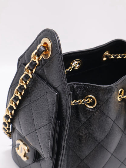 CHANEL 25 Mini Hobo Bag - 黑亮金