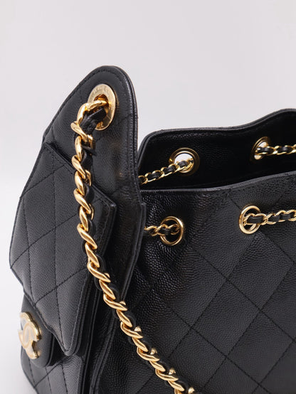 CHANEL 25 Mini Hobo Bag - 黑亮金