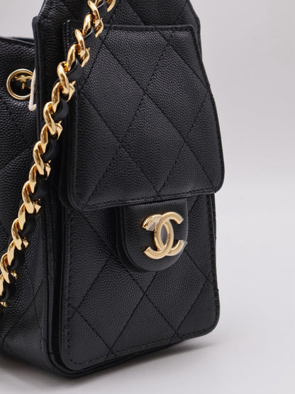 CHANEL 25 Mini Hobo Bag - 黑亮金