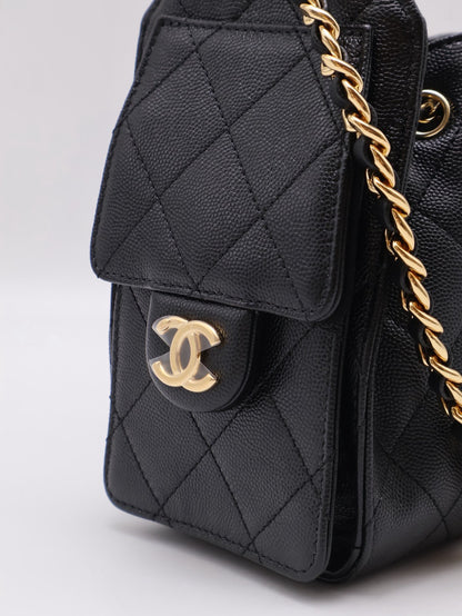 CHANEL 25 Mini Hobo Bag - 黑亮金