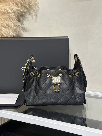 CHANEL 25 Mini Hobo Bag - 黑亮金
