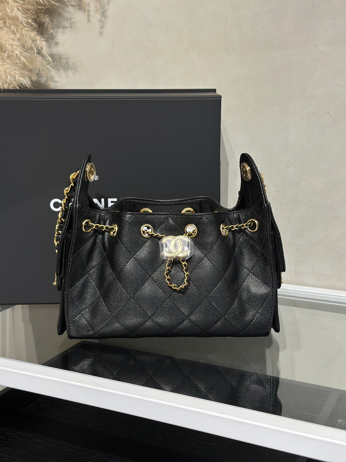 CHANEL 25 Mini Hobo Bag - 黑亮金