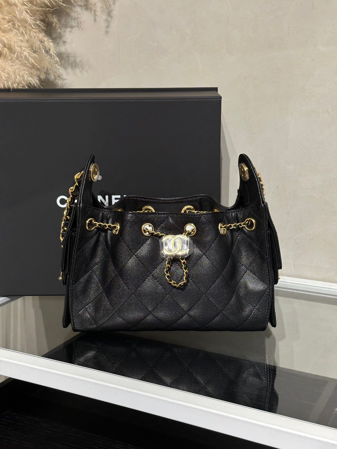 CHANEL 25 Mini Hobo Bag - 黑亮金