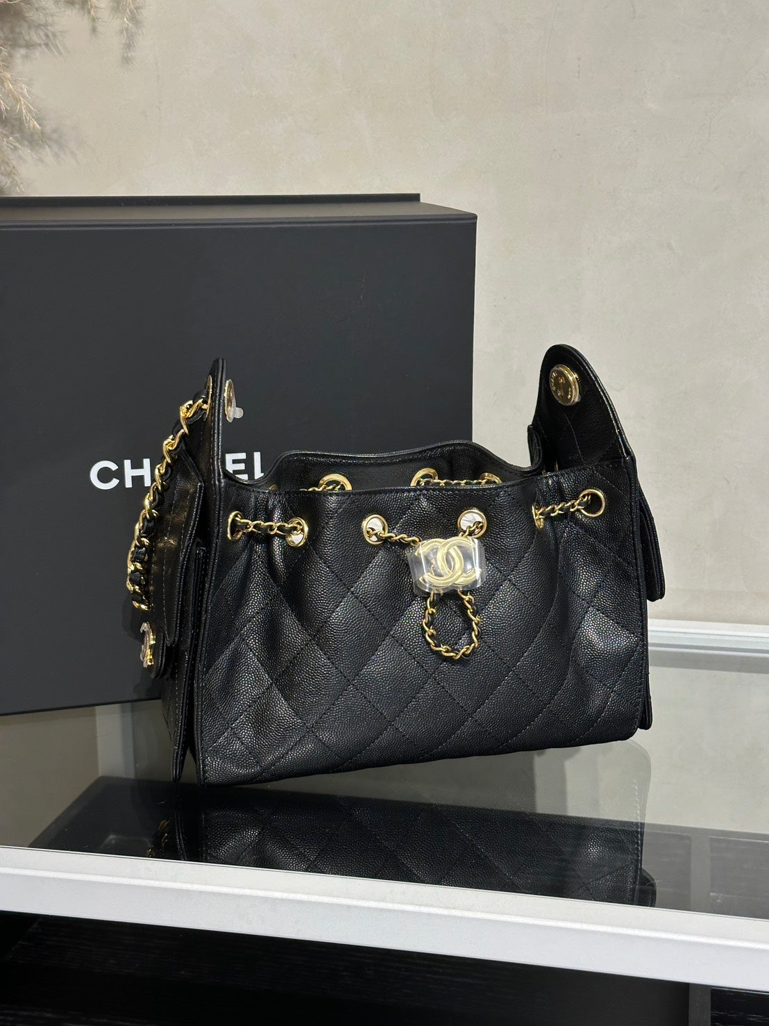 CHANEL 25 Mini Hobo Bag - 黑亮金