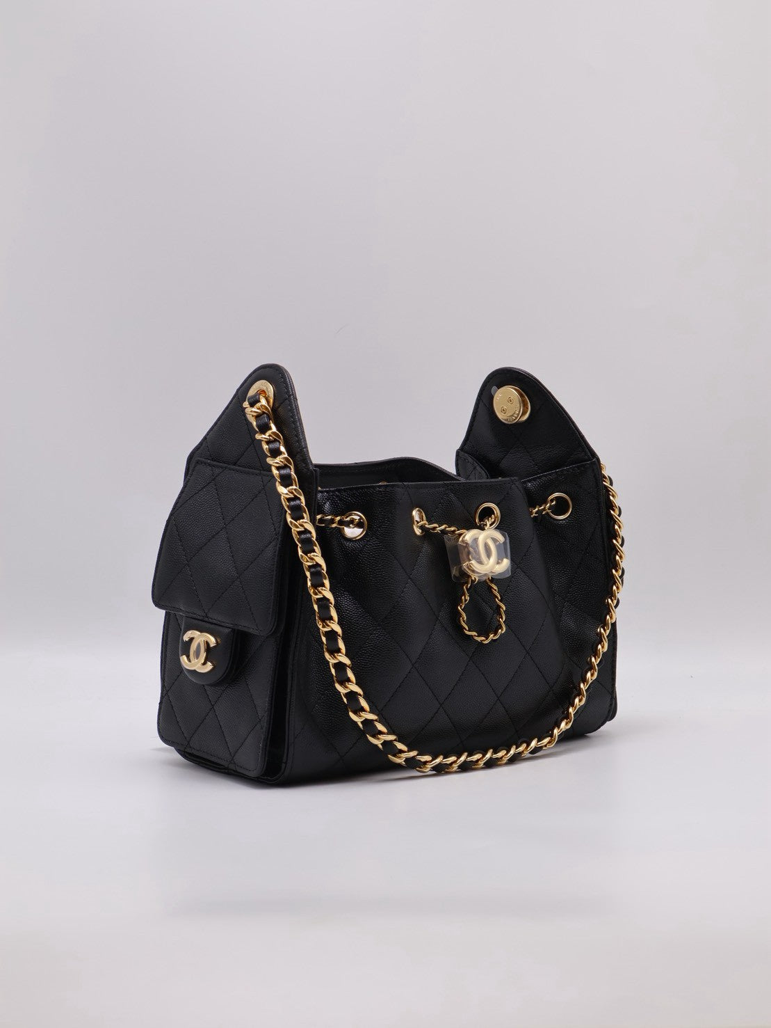 CHANEL 25 Mini Hobo Bag - 黑亮金