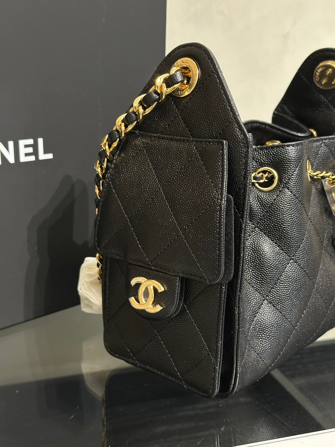 CHANEL 25 Mini Hobo Bag - 黑亮金