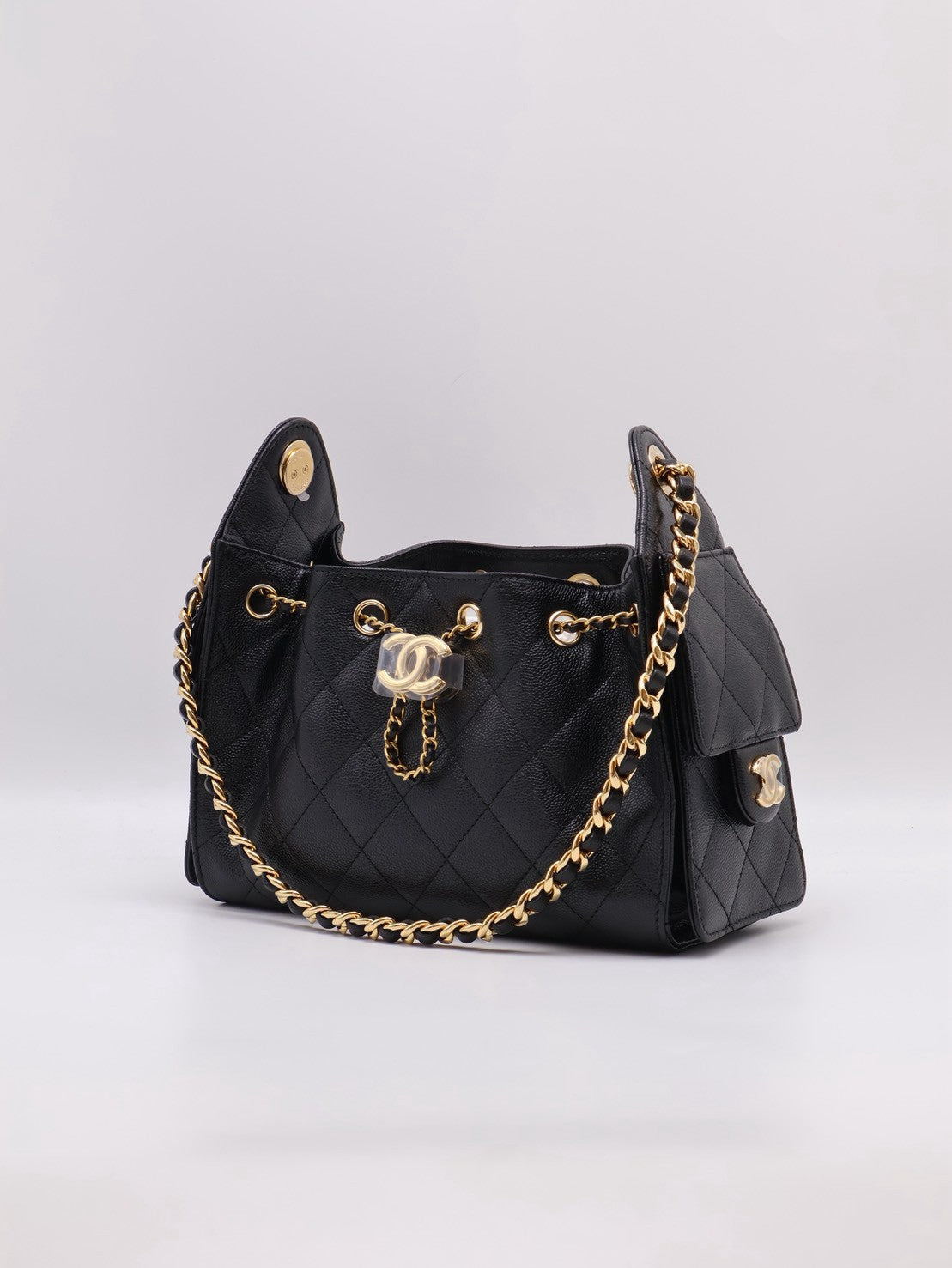 CHANEL 25 Mini Hobo Bag - 黑亮金