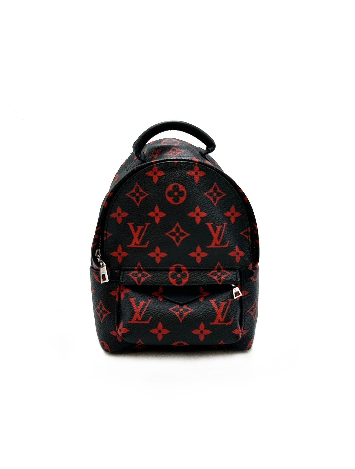 LOUIS VUITTON 經典老花後背包 mini - 黑底紅花