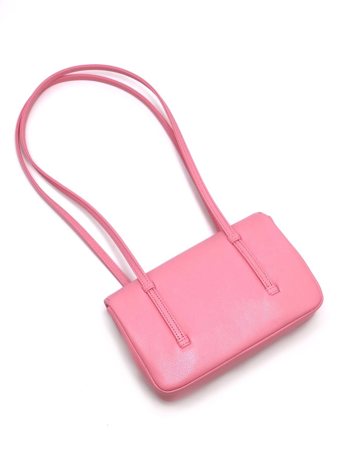 CHANEL 26P Preppy coco粒面牛皮單肩包 - Mini粉金