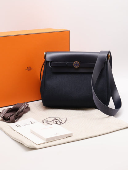 HERMES Herbag zip 20 - 綻藍琺瑯金釦 K