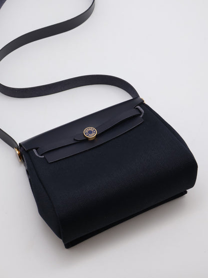 HERMES Herbag zip 20 - 綻藍琺瑯金釦 K