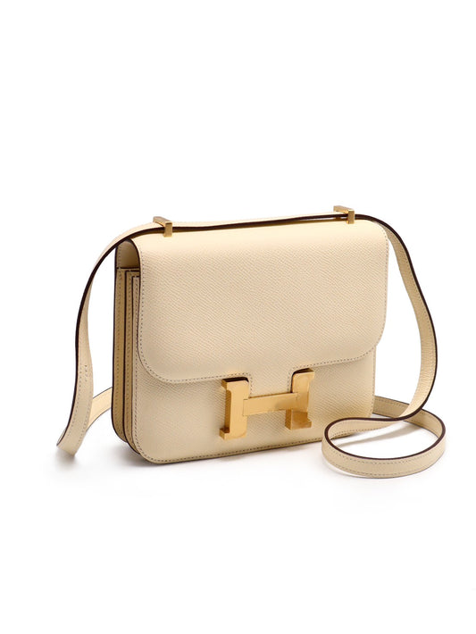 [限時95折]HERMES Mini constance 19 - 奶油白金 B