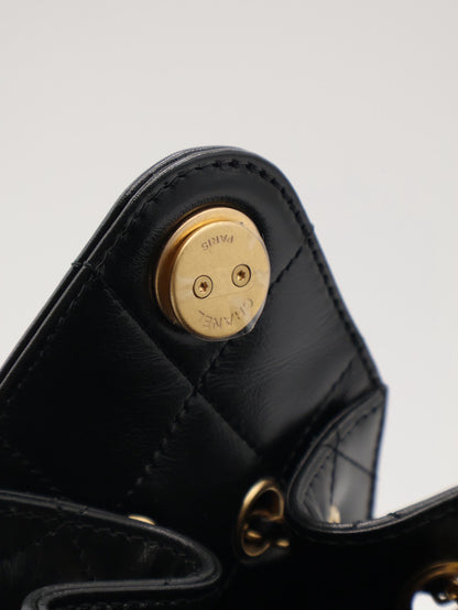 CHANEL 25 Mini Hobo Bag - 油蠟皮黑金銀