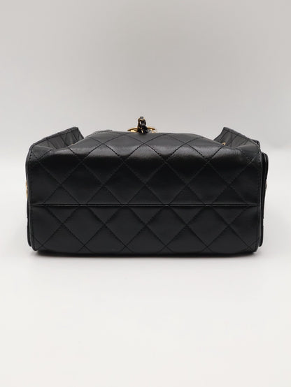 CHANEL 25 Mini Hobo Bag - 油蠟皮黑金銀