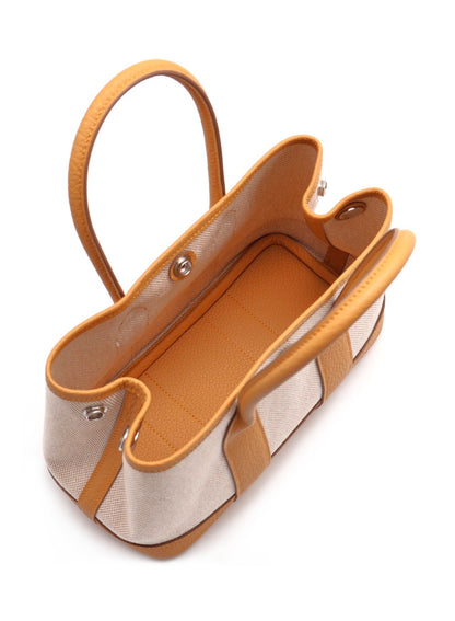 HERMES Mini garden party - 帆布沙灘金