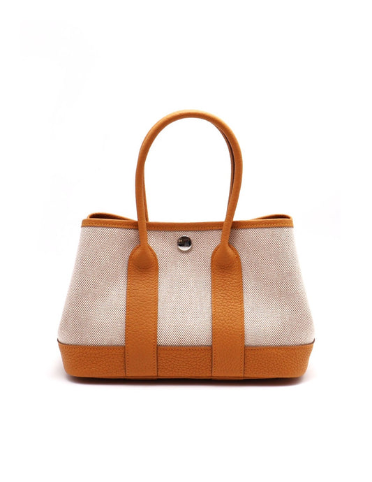 HERMES Mini garden party - 帆布沙灘金