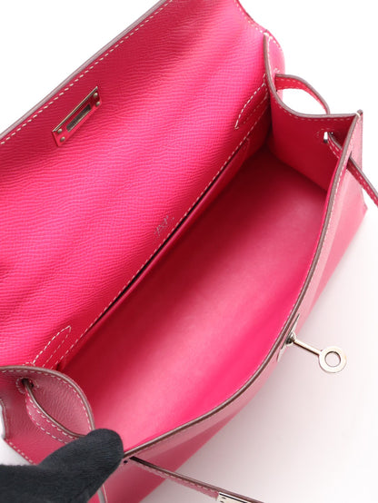 HERMES Mini kelly - 糖果粉銀 🅀