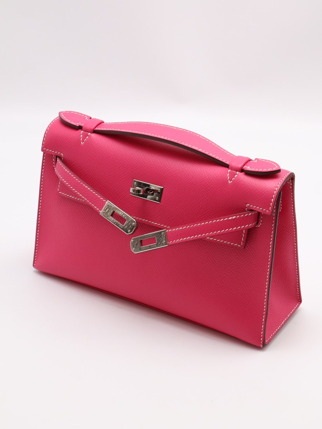 HERMES Mini kelly - 糖果粉銀 🅀