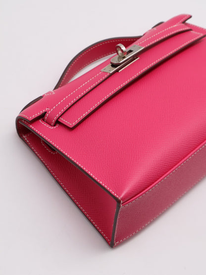 HERMES Mini kelly - 糖果粉銀 🅀