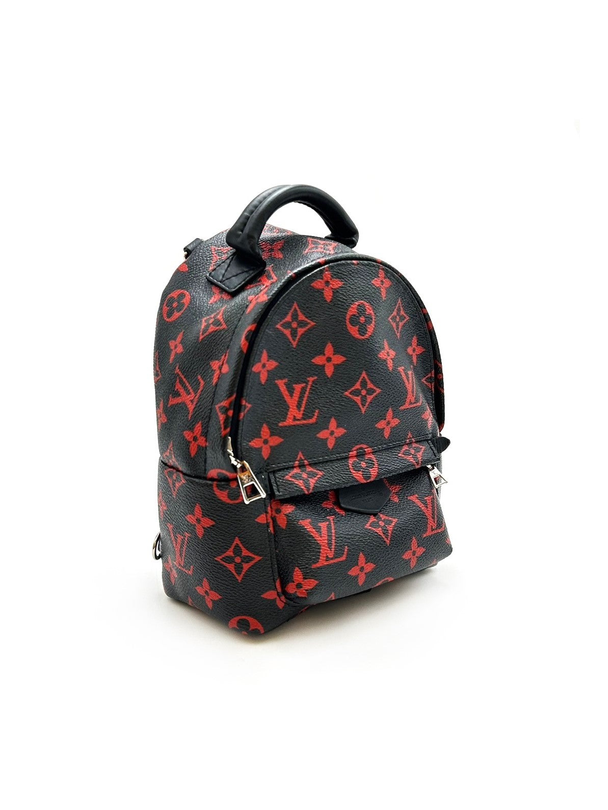 LOUIS VUITTON 經典老花後背包 mini - 黑底紅花