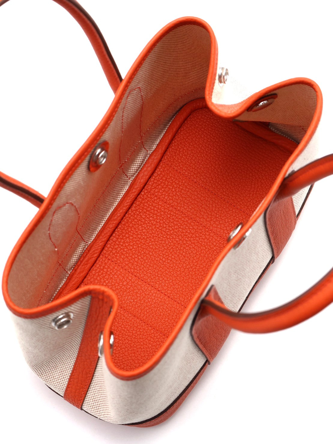 HERMES Mini garden party - 帆布火焰橙