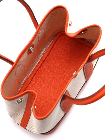 HERMES Mini garden party - 帆布火焰橙