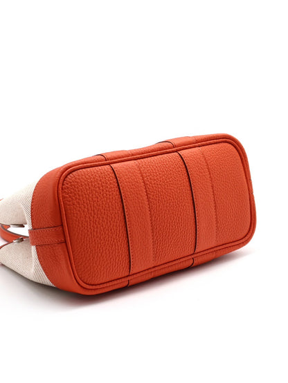 HERMES Mini garden party - 帆布火焰橙