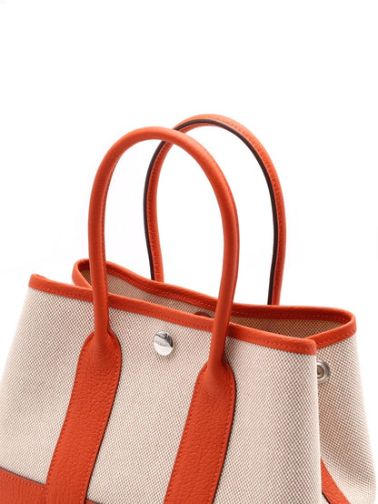 HERMES Mini garden party - 帆布火焰橙