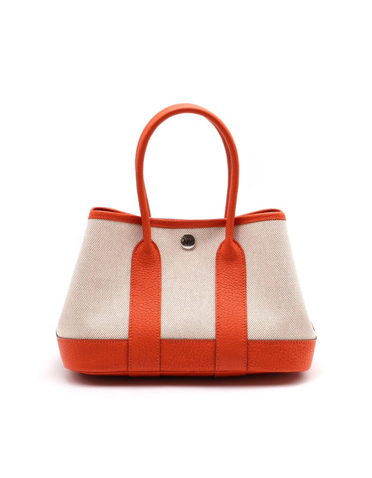 HERMES Mini garden party - 帆布火焰橙