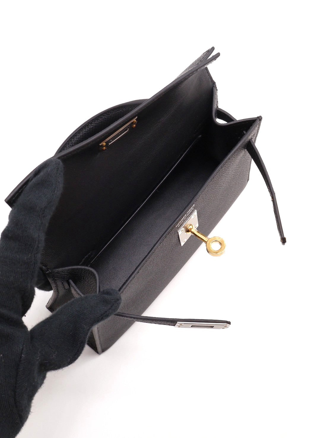 HERMES Mini Kelly ll - Noir 89 黑鴛鴦釦