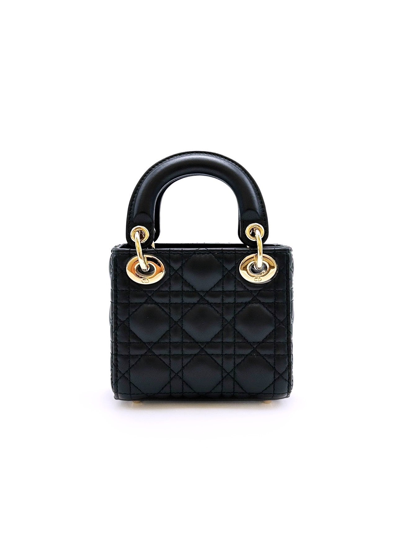 DIOR Lady dior 藤格紋戴妃包 - Nano黑金