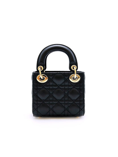 DIOR Lady dior 藤格紋戴妃包 - Nano黑金
