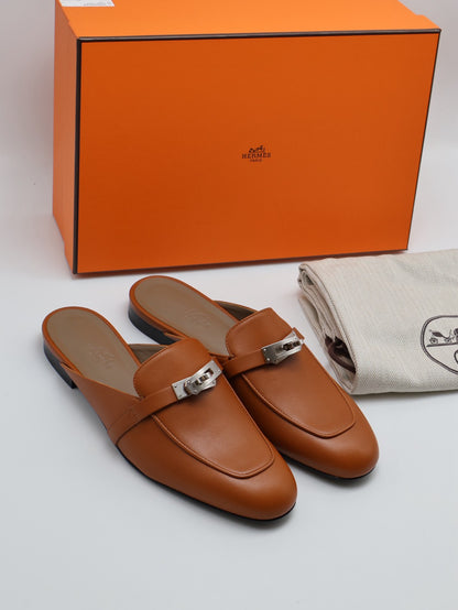 HERMES Oz mule穆勒鞋 - 金棕銀 38.5